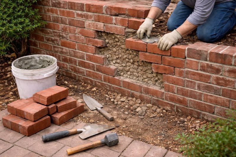 Brick Retaining Wall Repair in New Haven, CT
