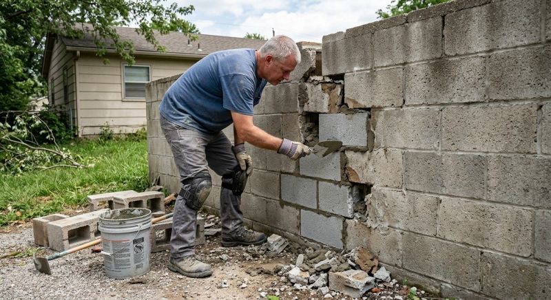 Cinder Block Wall Repair in Ansonia, CT