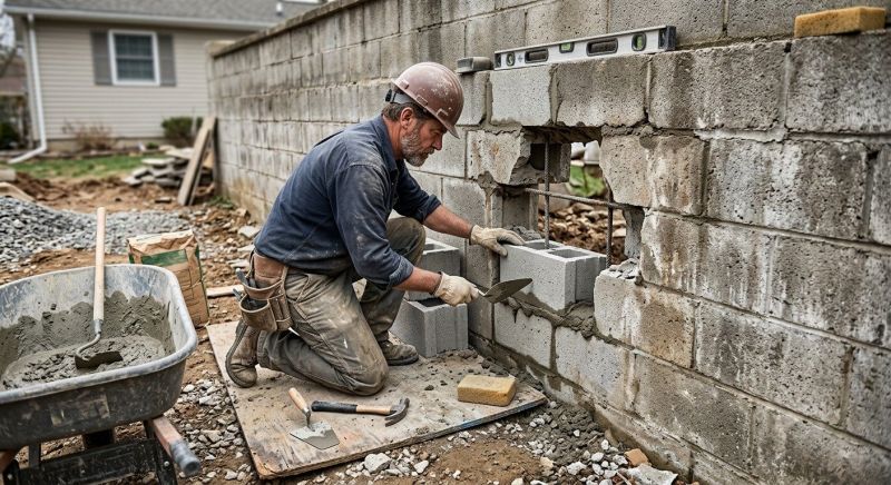 Cinder Block Wall Repair in New Haven County, CT