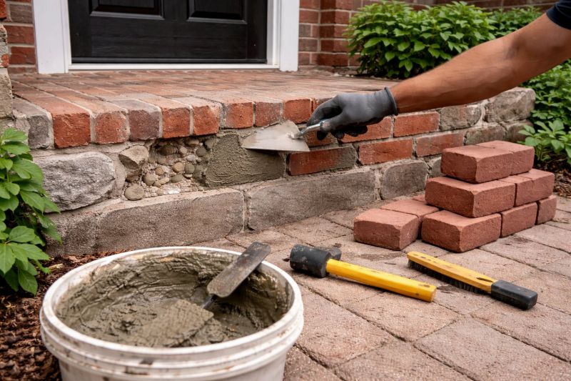 Entryway Brick Repair in New Haven, CT