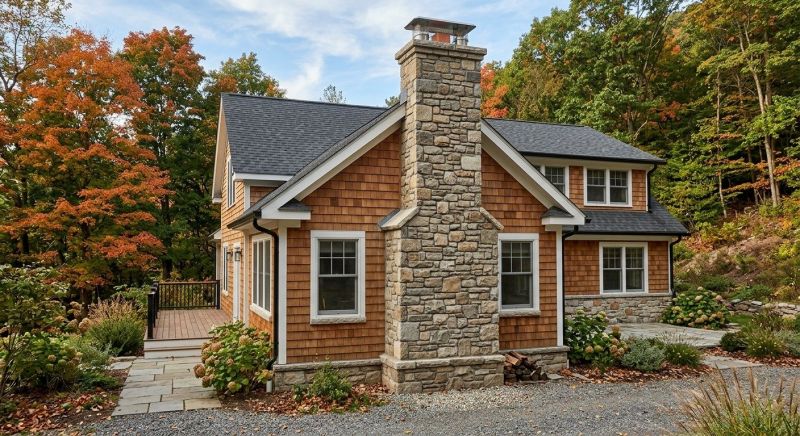 Stone Chimney Installation in Guilford, CT