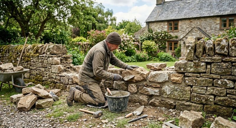 Stone Wall Repair in Guilford, CT